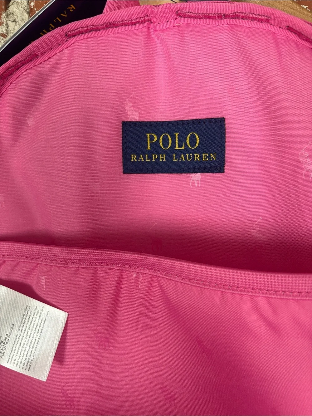 Polo by Ralph Lauren Hot Pink Kids Backpack with Bear Patch